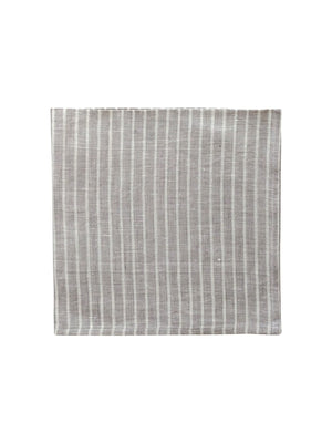 Linen Napkin Smoke with Ivory Stripes