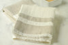 Linen Guest Towels White with Beige Stripe