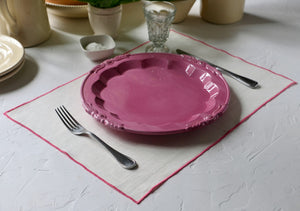 Linen Placemats Off-white with pink