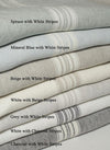 Linen Throw White with Charcoal Stripes