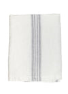 Linen Bath Towel White with Charcoal Stripes