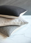 Linen Pillow Cover Black and Natural