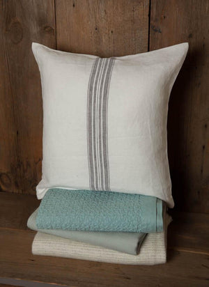 Linen Pillow Cover White/Charcoal