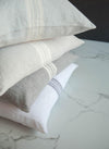 Linen Pillow Cover White/Charcoal