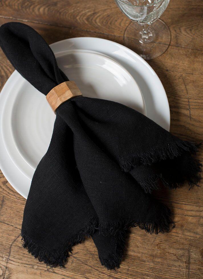 Linen Napkin Black