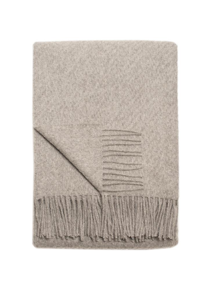 Alpaca Wool Light Grey Throw