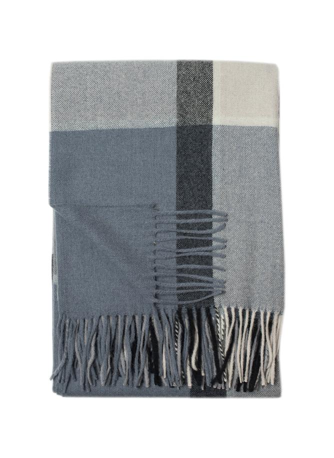 Alpaca & Wool Throw in Grey  Plaid