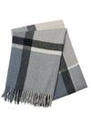 Alpaca & Wool Throw in Grey  Plaid