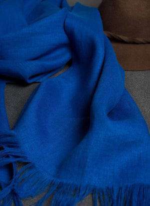 Linen Scarf Royal Blue