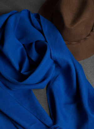 Linen Scarf Royal Blue