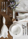 Linen Napkin Snow White with White