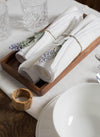 Linen Napkin Snow White with White