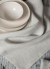 Linen Napkin Pearl Grey with White