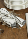 Linen  Napkin Snow White with Charcoal