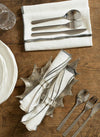 Linen  Napkin Snow White with Charcoal
