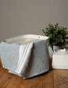 Linen Tea Towels Blue Mirage with White Stripes