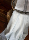 Linen Throw Mineral Blue with White Stripes