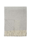 Cashmere Throw Pale Grey Herringbone