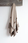 Alpaca Striped Patterned Throw in Oatmeal & Brown