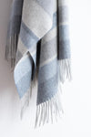 Alpaca & Wool Throw Blueberry and Grey Stripes