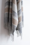 Alpaca & Wool Throw Ash and Tan Stripes