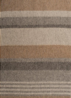 Alpaca & Wool Throw Ash and Tan Stripes