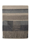 Alpaca & Wool Throw Blueberry and Grey Stripes
