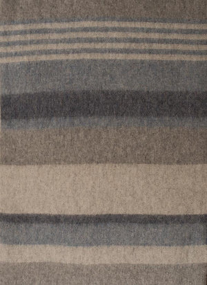 Alpaca & Wool Throw Blueberry and Grey Stripes