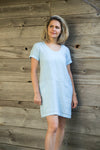 Caroline Light Blue Short Sleeved Dress