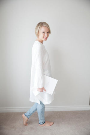 Madelyn Tunic with Long Sleeves White