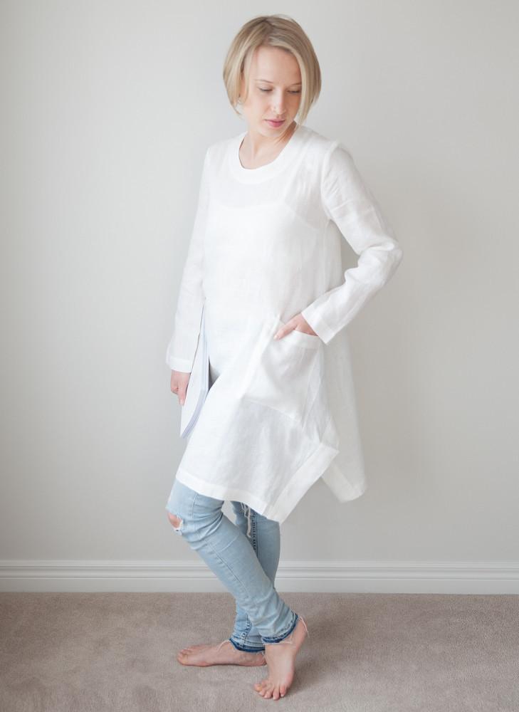 Madelyn Tunic with Long Sleeves White