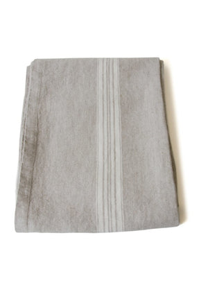 Linen Bath Sheet, Beige/White