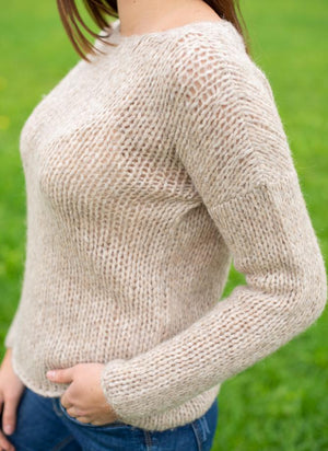 MEGAN boat necked sweater Beige