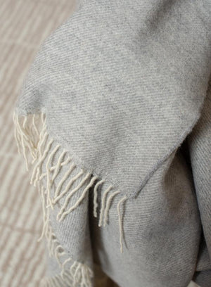 Cashmere Throw  Pale Grey Solid