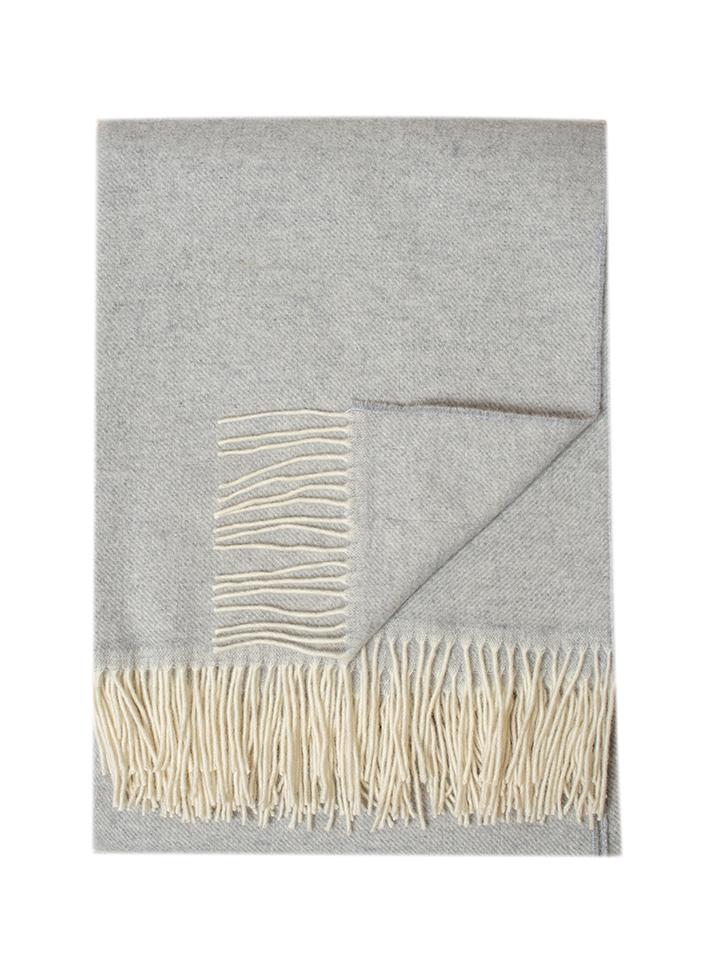 Cashmere Throw  Pale Grey Solid