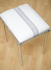 Linen Fabric White with Charcoal Stripes