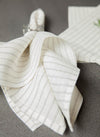 Linen Napkin Ivory With Smoke Stripes