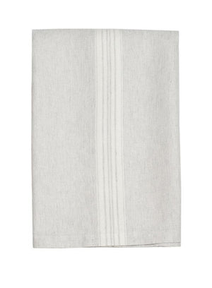 Linen Bath Sheet Grey with White Stripes