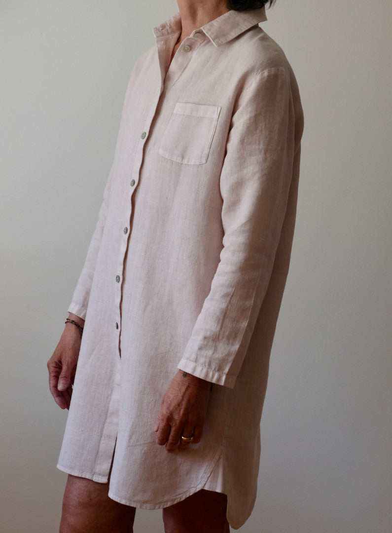 Charlotte Long Sleeved Shirt Dress, Pink