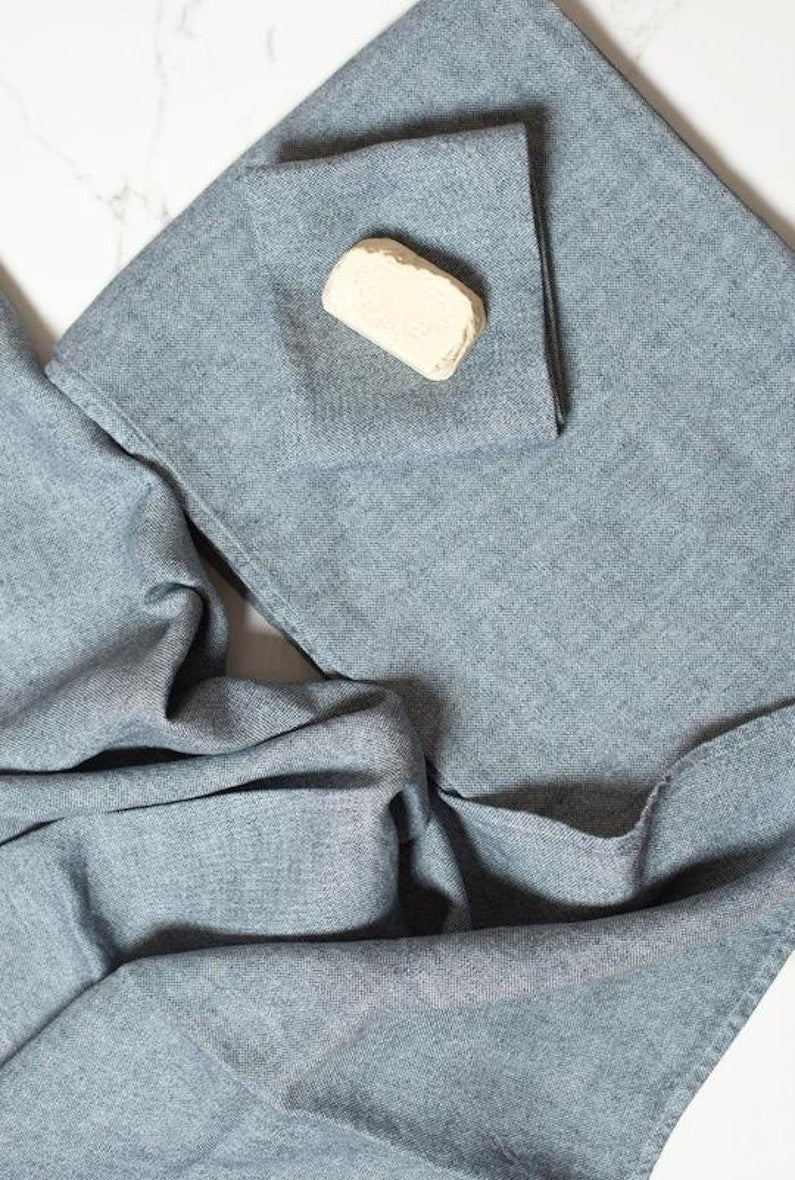 Linen Bath Towel Blue