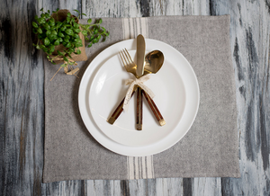 Placemat Charcoal with White Stripes