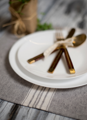 Placemat Charcoal with White Stripes