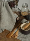 Linen Tea Towel Natural with Black Stripes