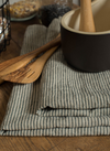 Linen Tea Towel Natural with Black Stripes