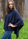 Poncho with crew neck Navy