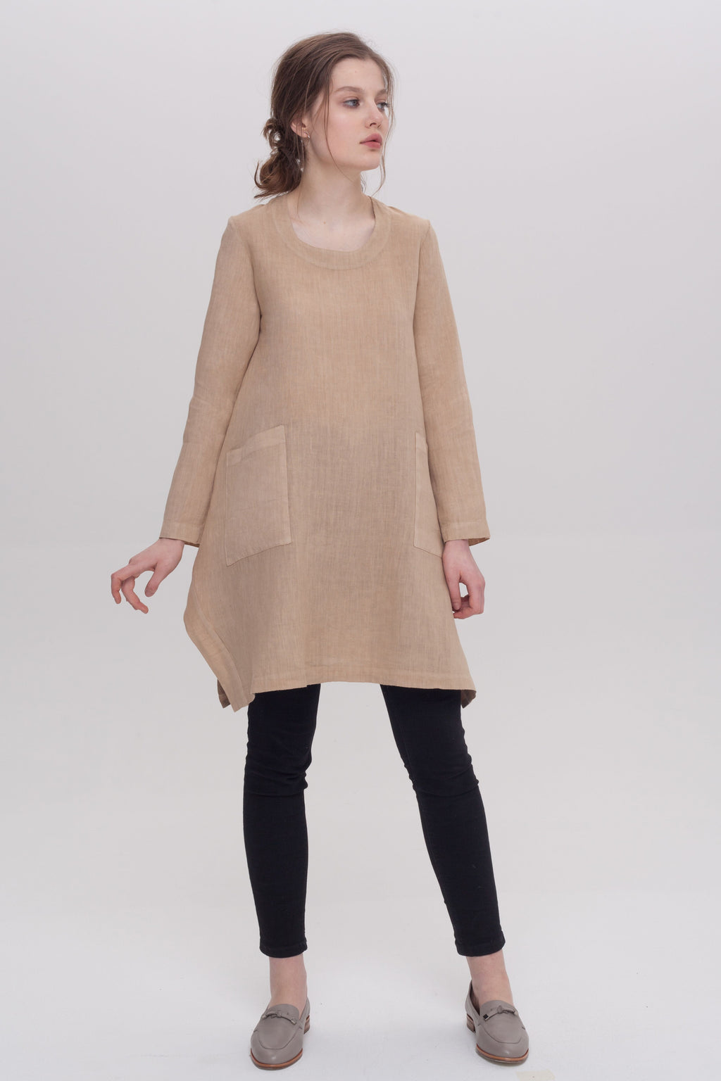 Madelyn Tunic with Long Sleeves Camel