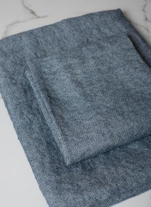Linen Washcloth Blue