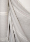 Linen Fabric Grey with White Stripes