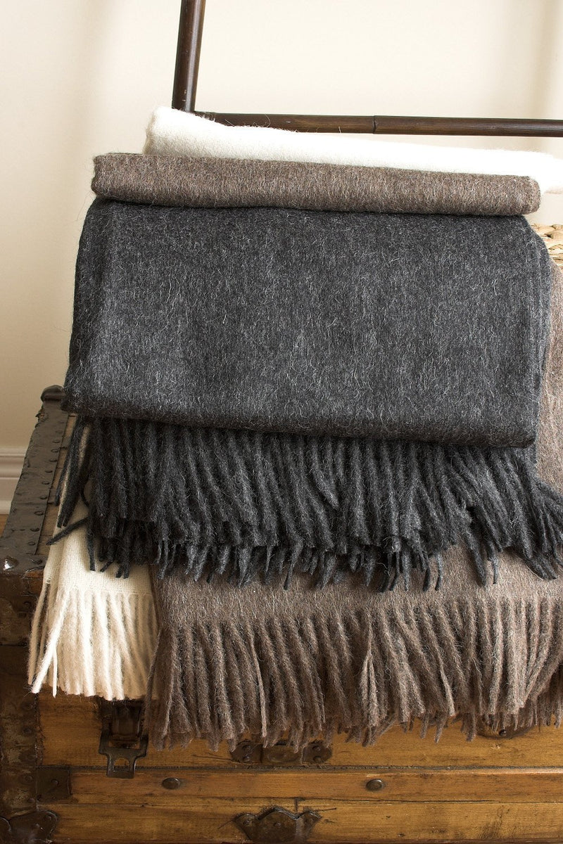 Alpaca & Wool Throw Charcoal