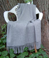 Alpaca & Wool Throw Light Grey